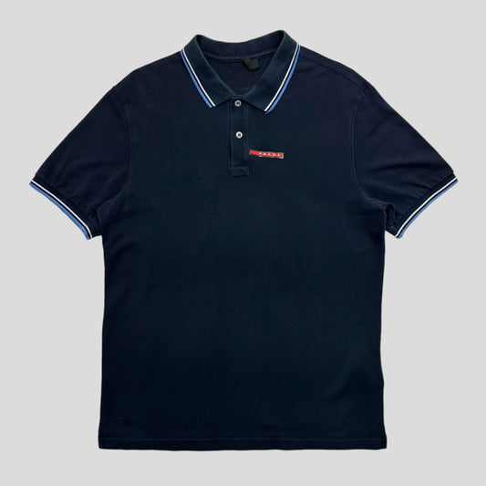 Prada Milano 2017 Navy Red Tab Polo - L/XL