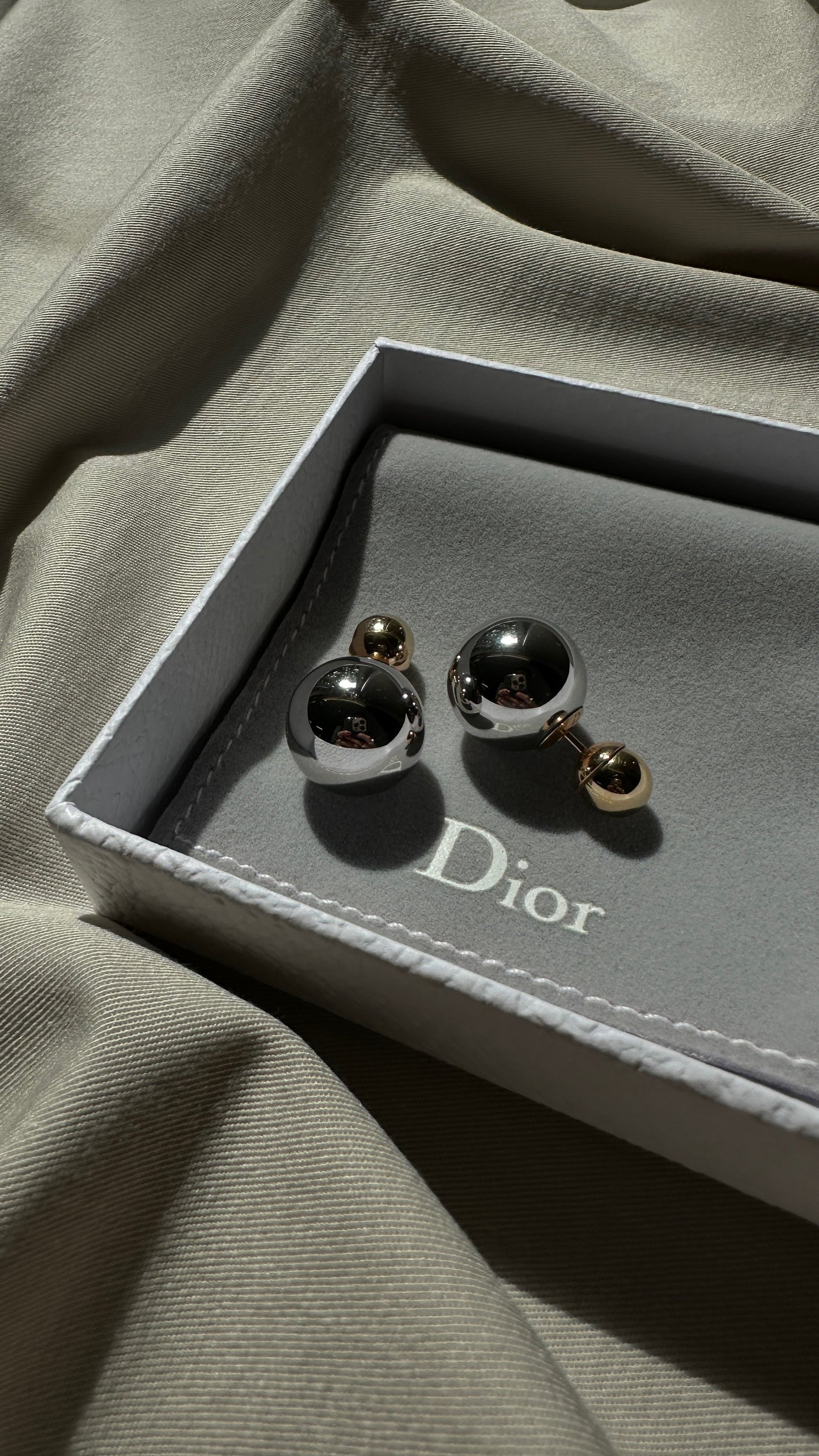 CHRISTIAN DIOR Tribal Earrings Gold Silver