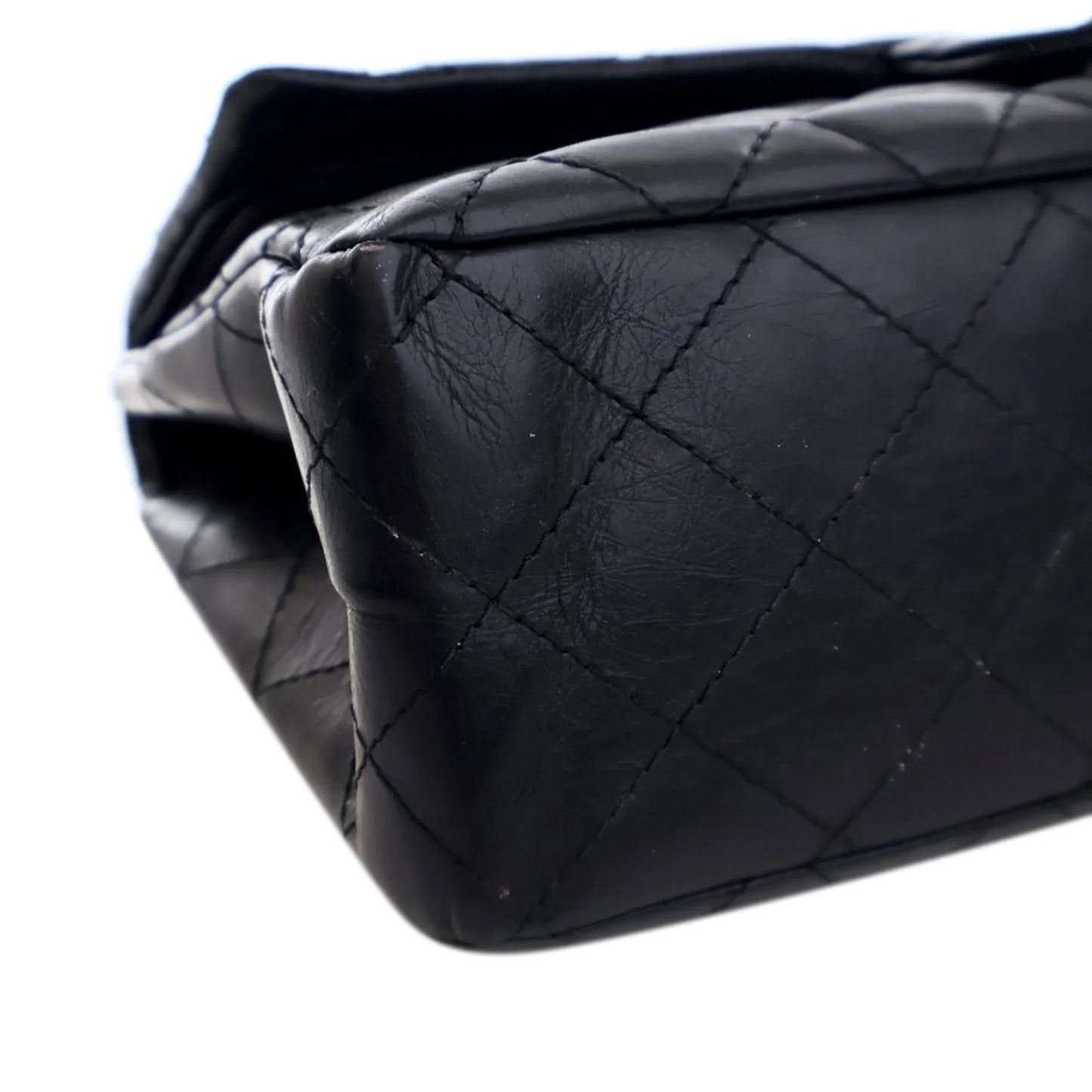 Black Chanel Reissue 2.55 Aged Calfskin Double Flap 227 Shoulder Bag