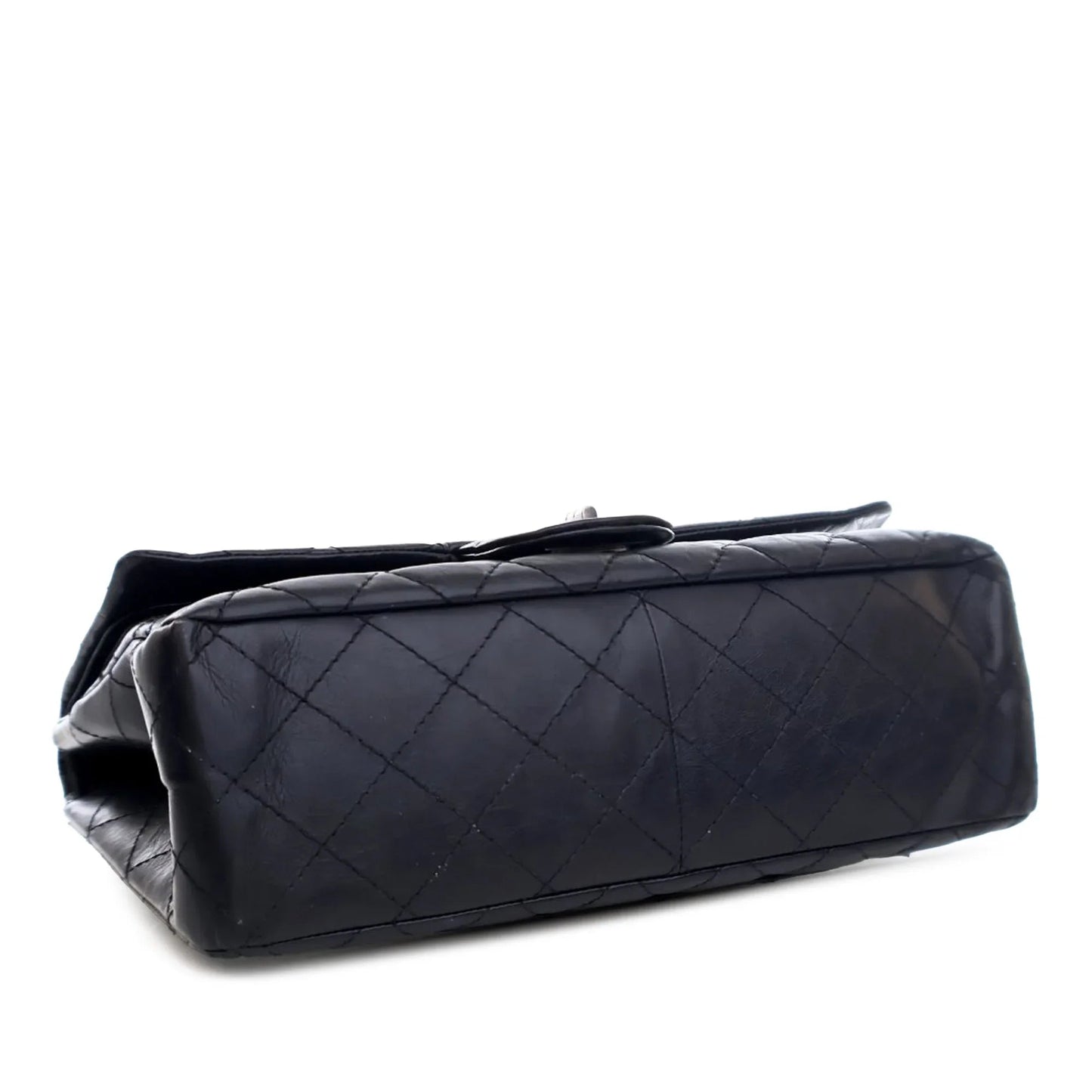 Black Chanel Reissue 2.55 Aged Calfskin Double Flap 227 Shoulder Bag