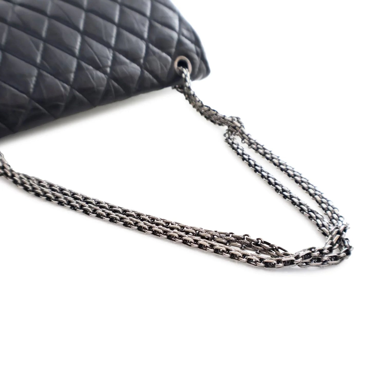 Black Chanel Reissue 2.55 Aged Calfskin Double Flap 227 Shoulder Bag