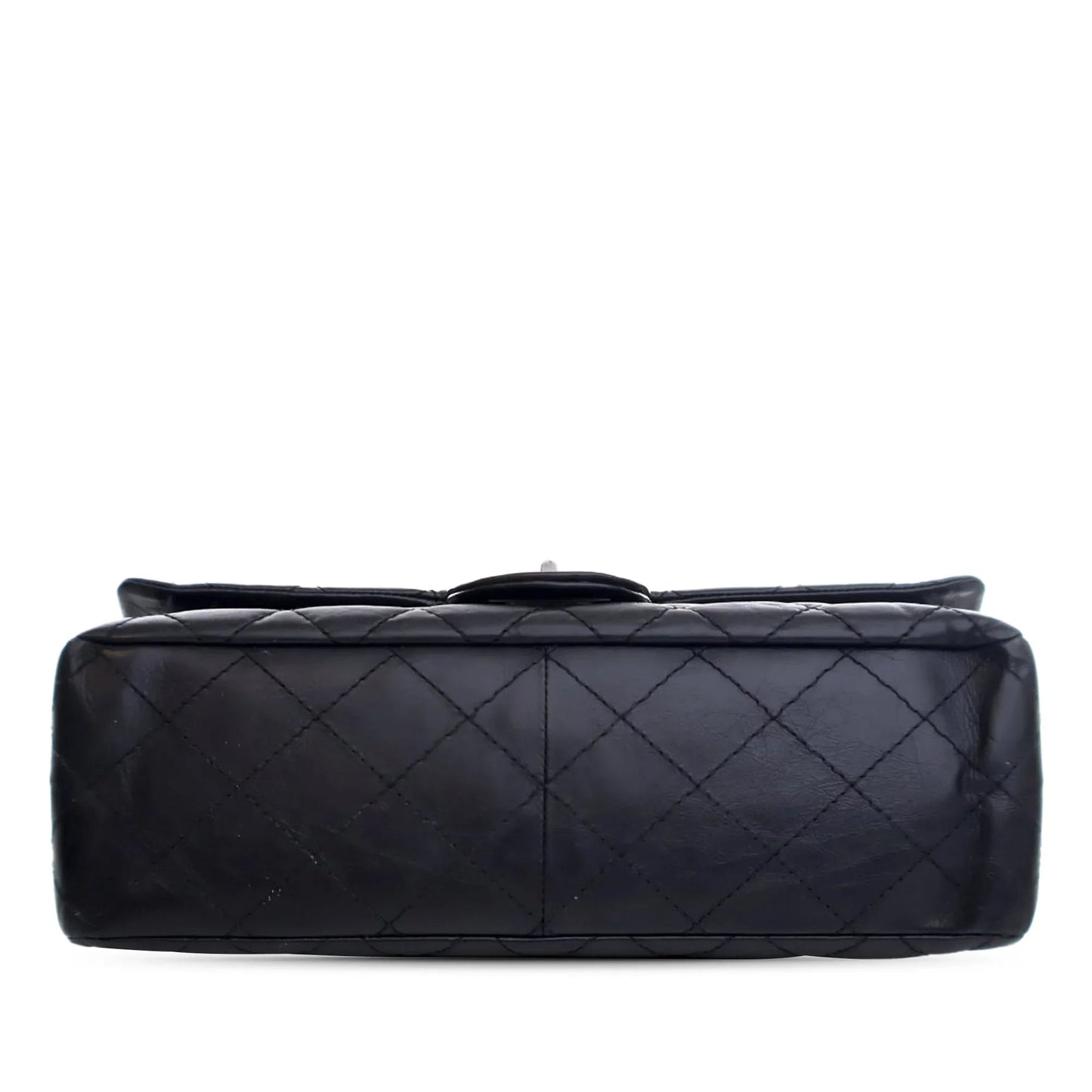 Black Chanel Reissue 2.55 Aged Calfskin Double Flap 227 Shoulder Bag
