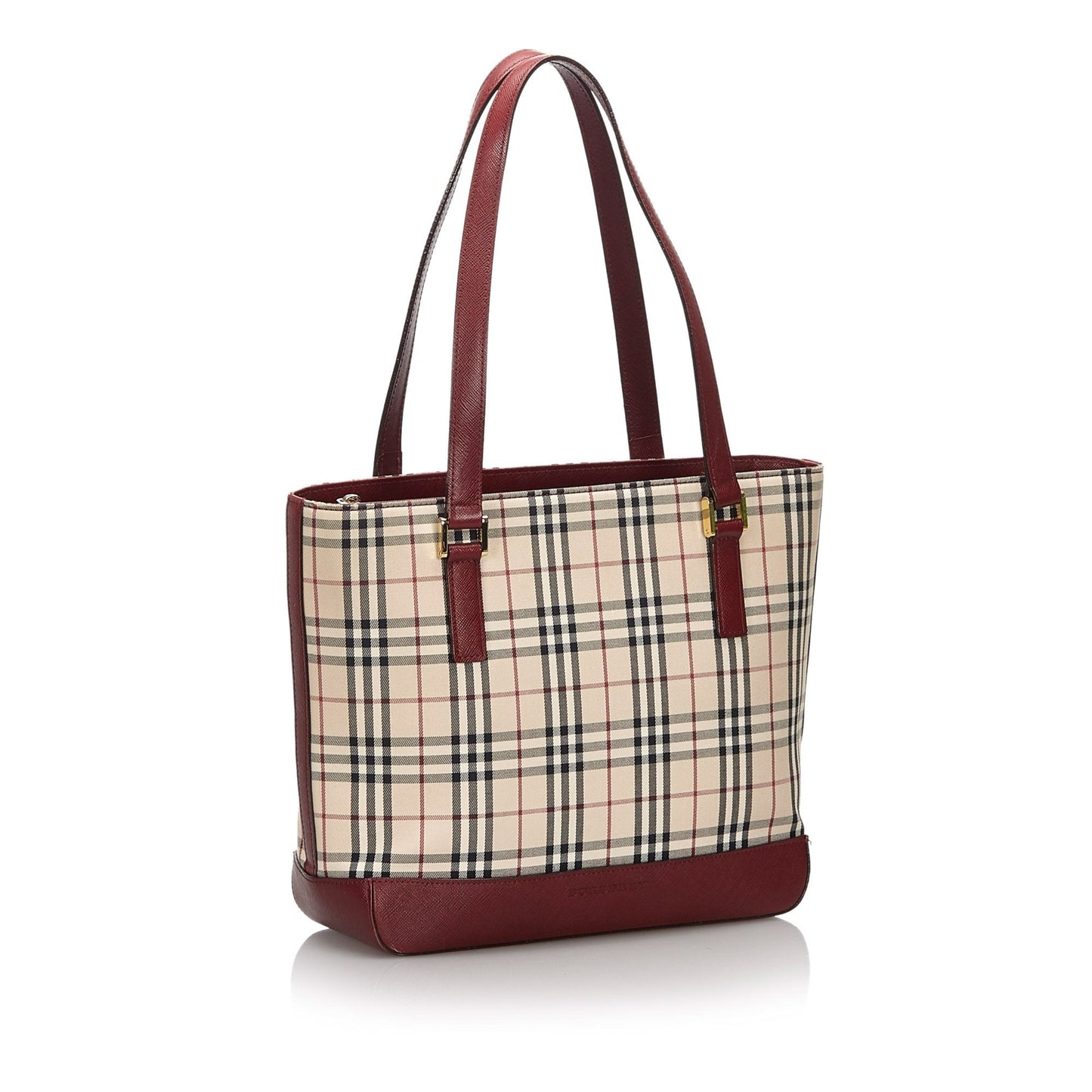Burberry Brown Beige Nylon Fabric Ho  Check Tote Bag United Kingdom