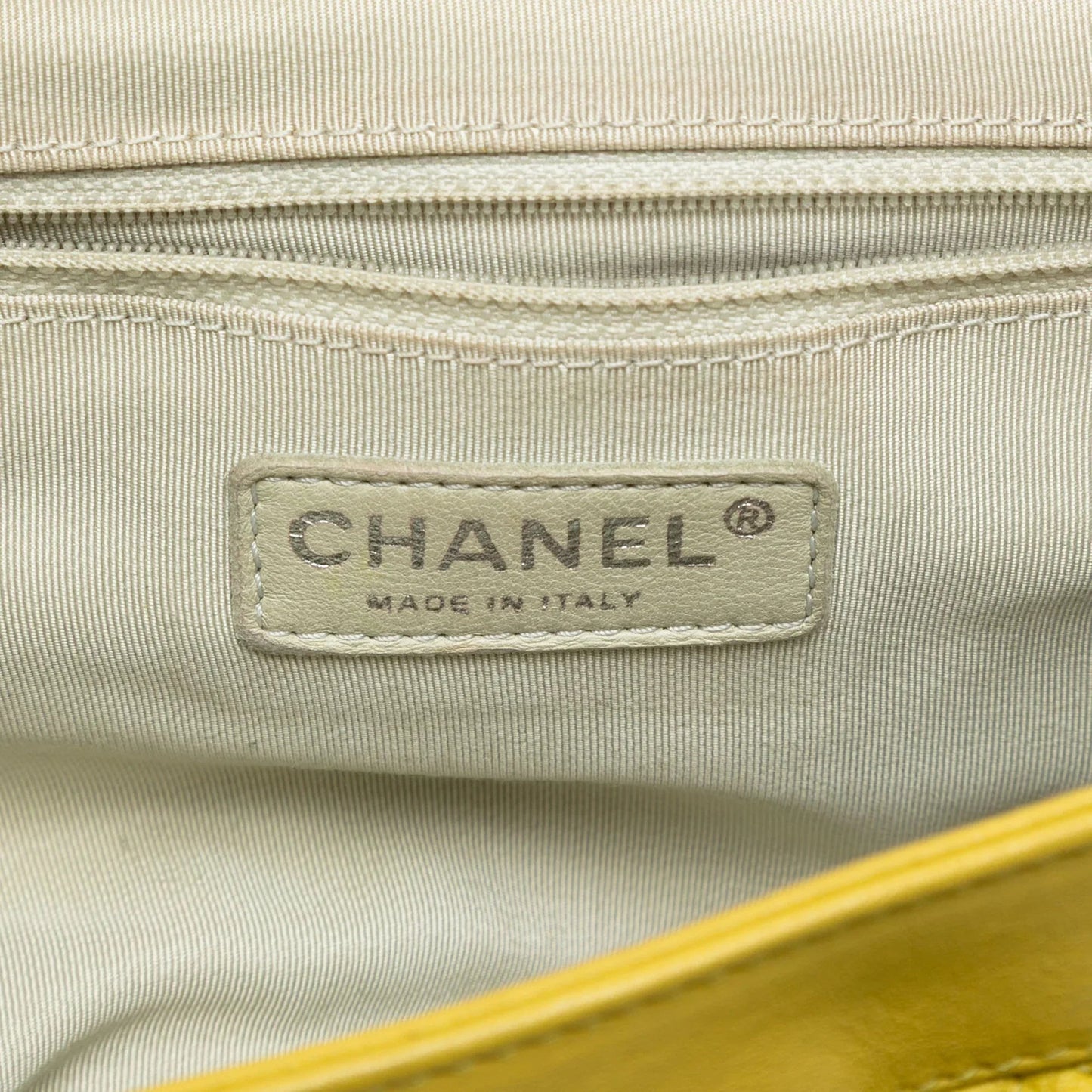 Yellow Chanel CC Quilted Lambskin Chain Around Flap Crossbody Bag