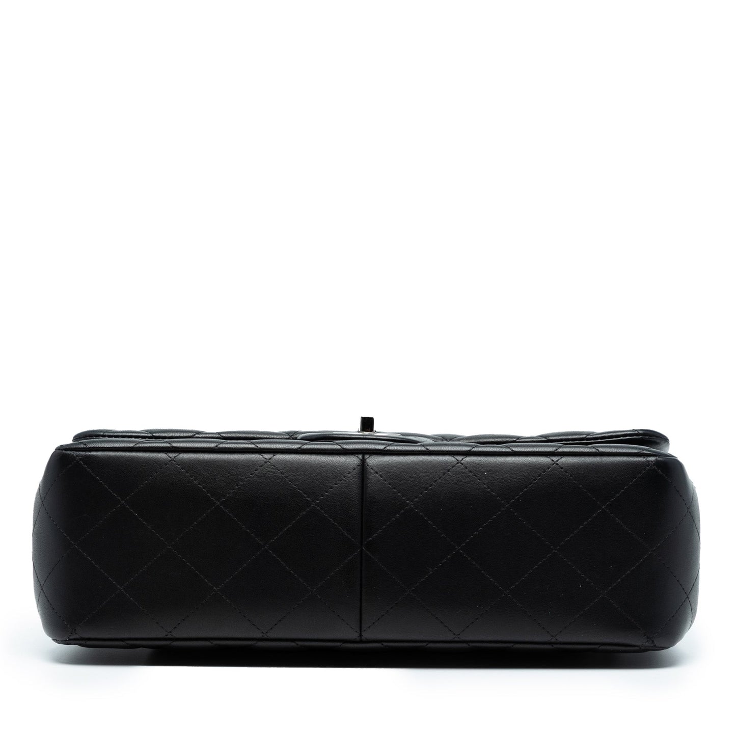 Black Chanel Jumbo Classic Lambskin Double Flap Shoulder Bag