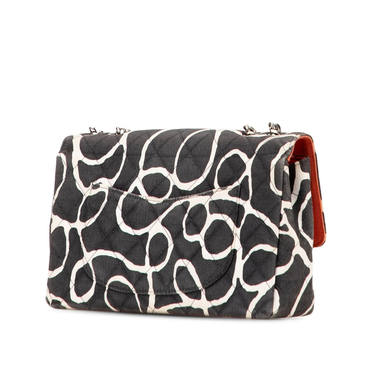Black Chanel Medium CC Quilted Printed Canvas Single Flap Shoulder Bag