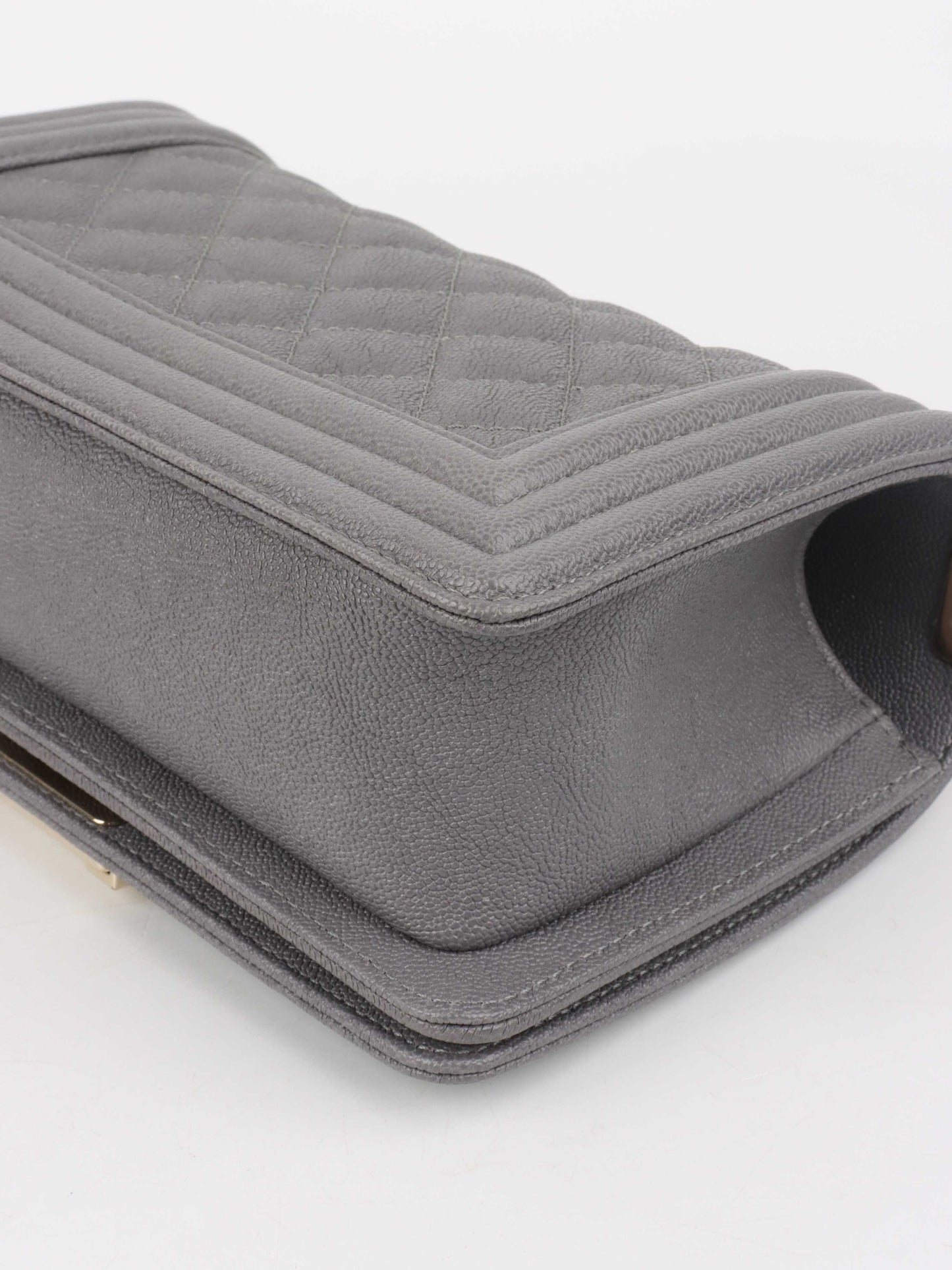 Chanel Small Caviar Grey Boy Bag LGHW