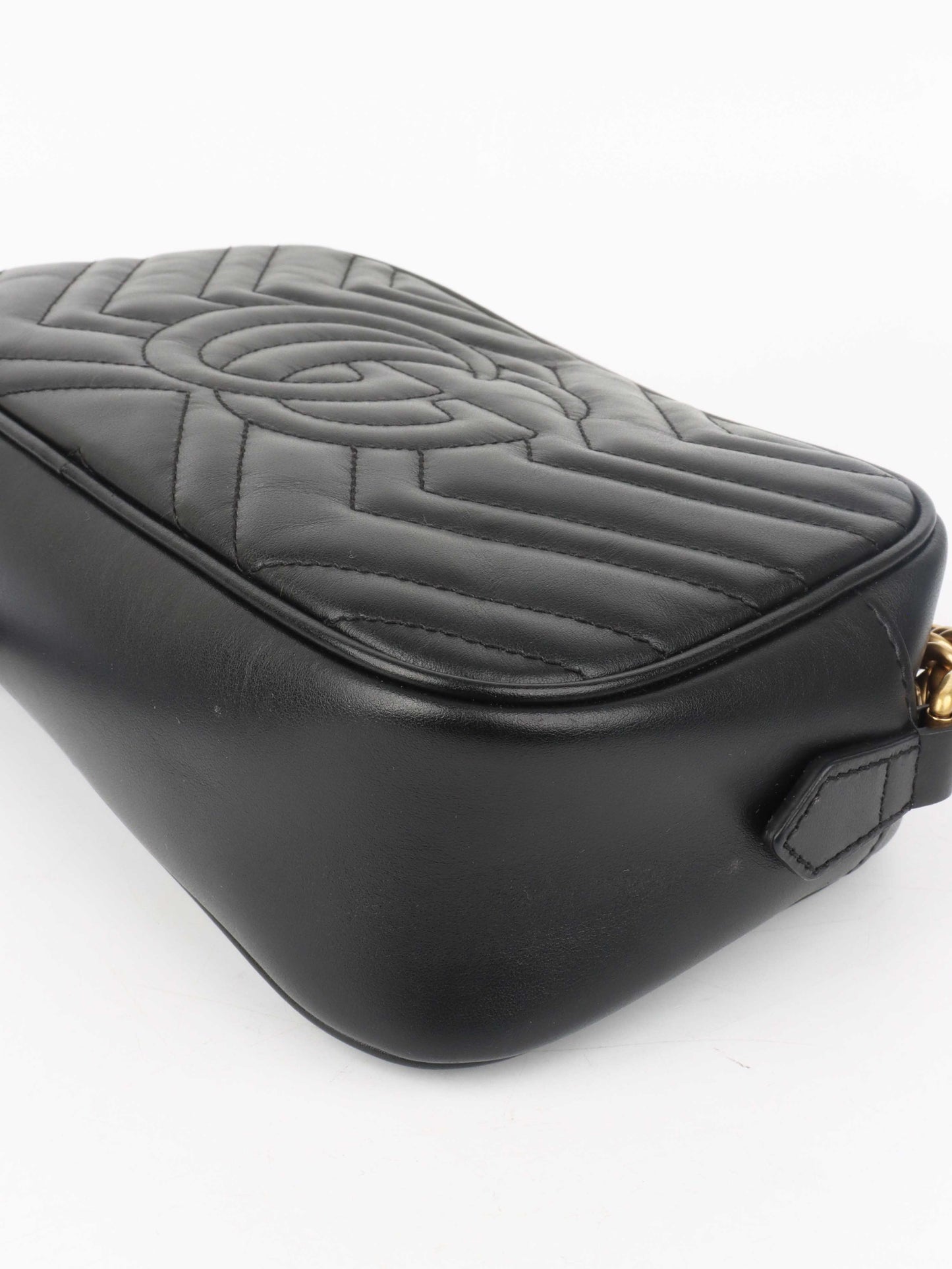 Gucci Small Black Marmont Camera Bag.