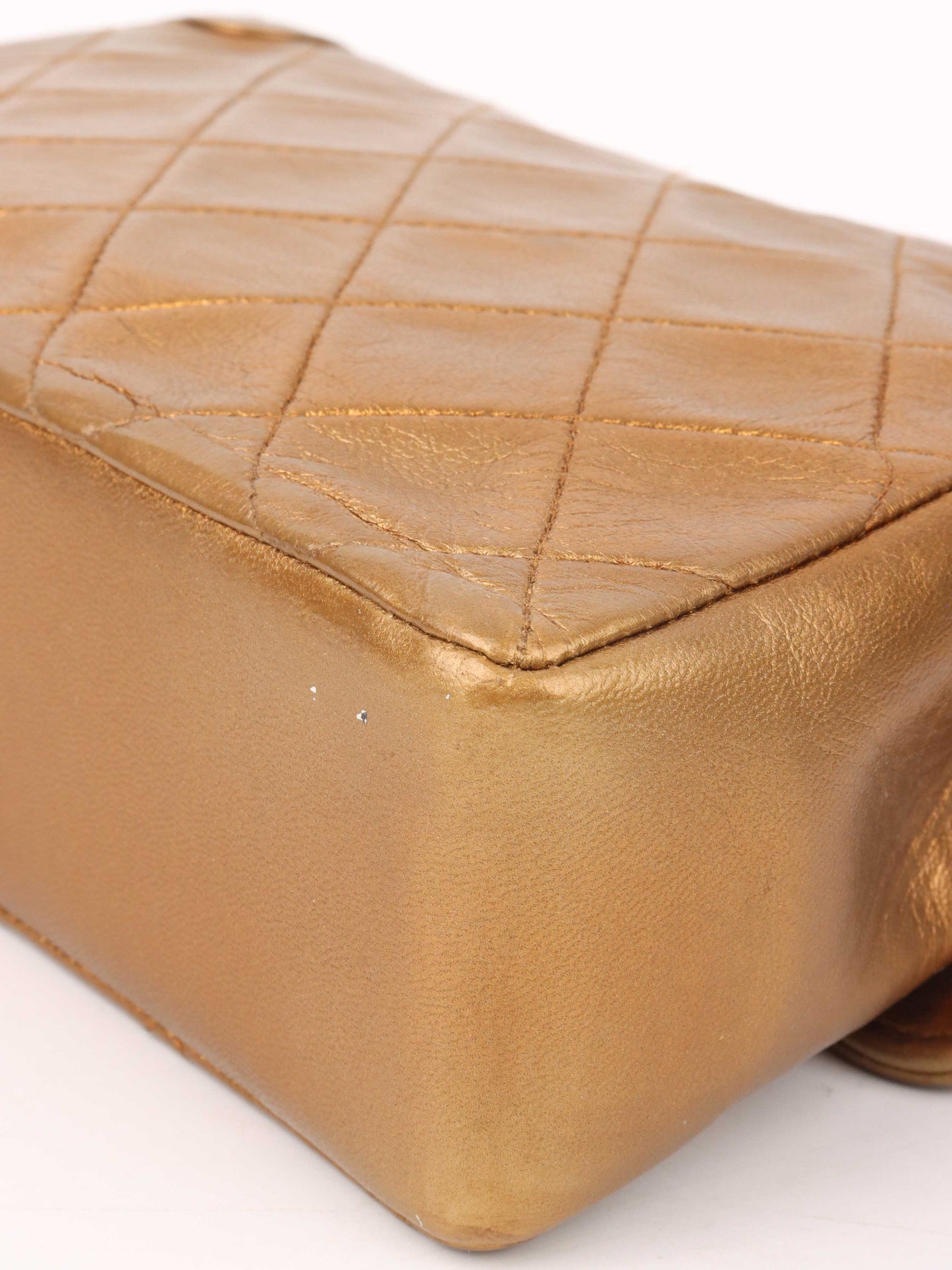 Chanel Gold Matellic   Chain Bag.