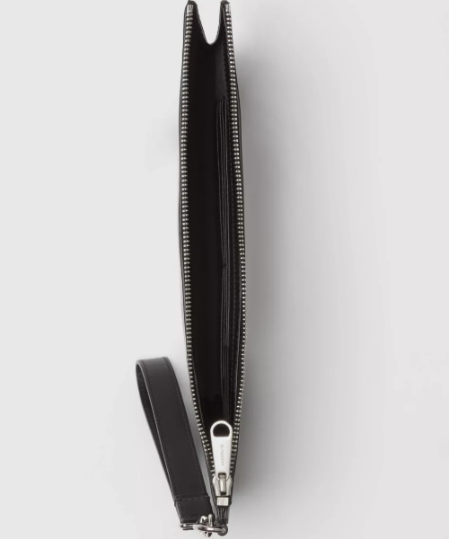 Burberry Logo Print Zip Pouch Black