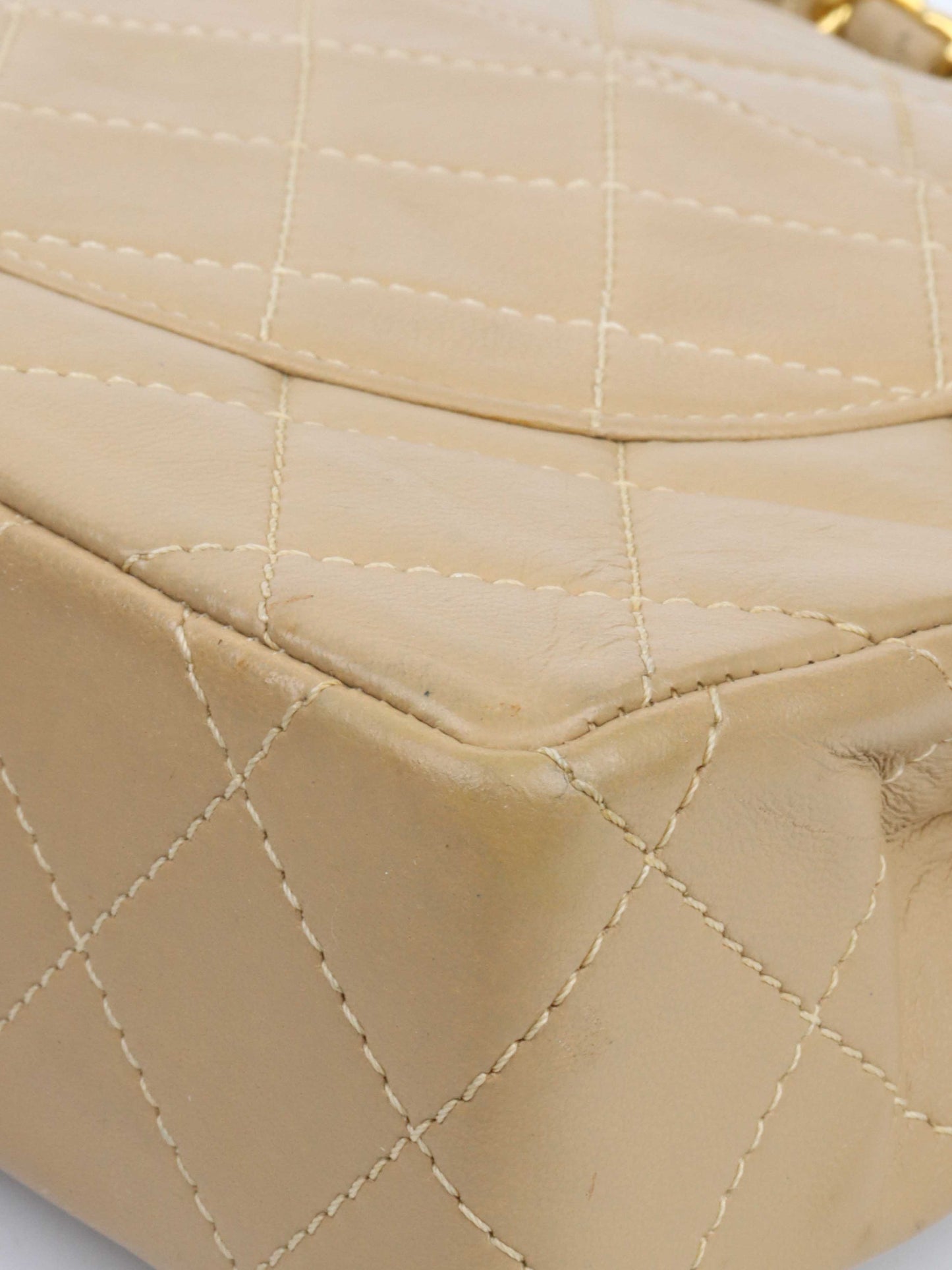 Chanel   Two Toned Beige Flap Bag.