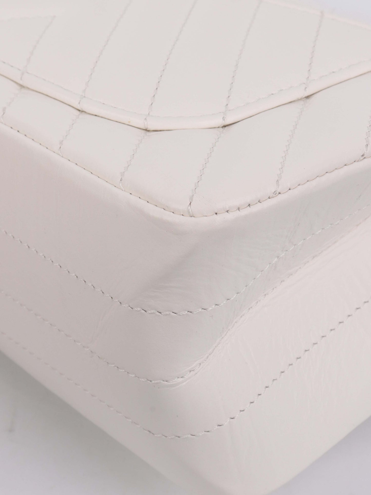 Chanel Small White Chevron 2.55 Bag.