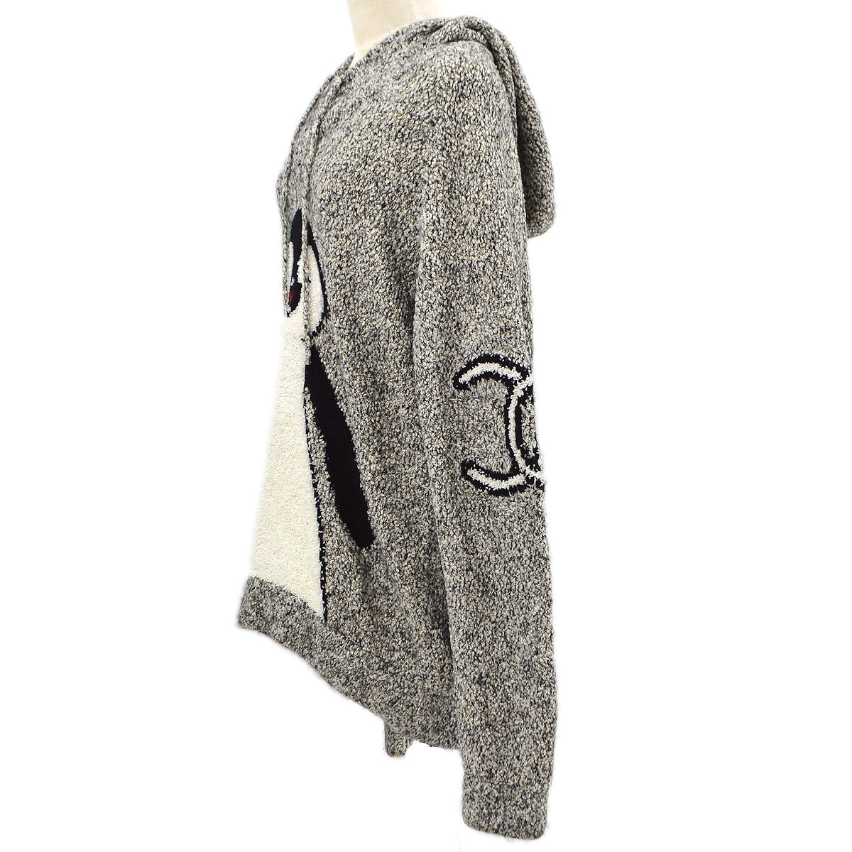 CHANEL 2007 penguin knitted drawstring hoodie