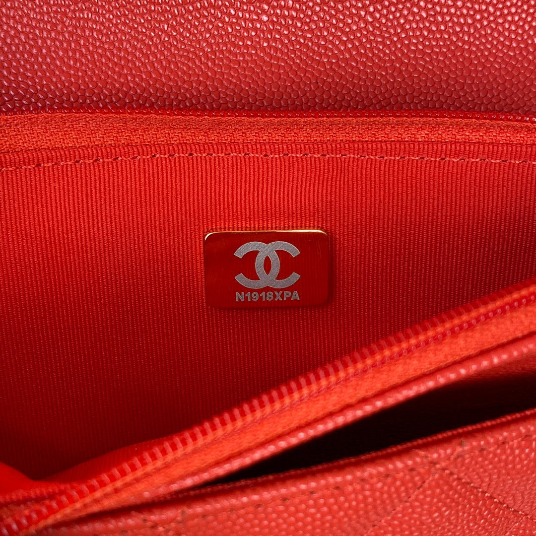 CHLSmall Flap Bag Gold Hardware Red For Women, Women’s Handbags, Shoulder Bags 7.5in/19cm AP2840
