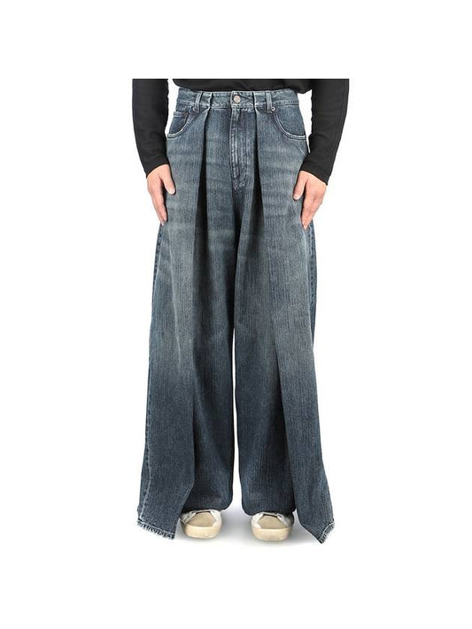 Luxury Balenciaga Trending 2025 Double Side Jeans Dark Blue