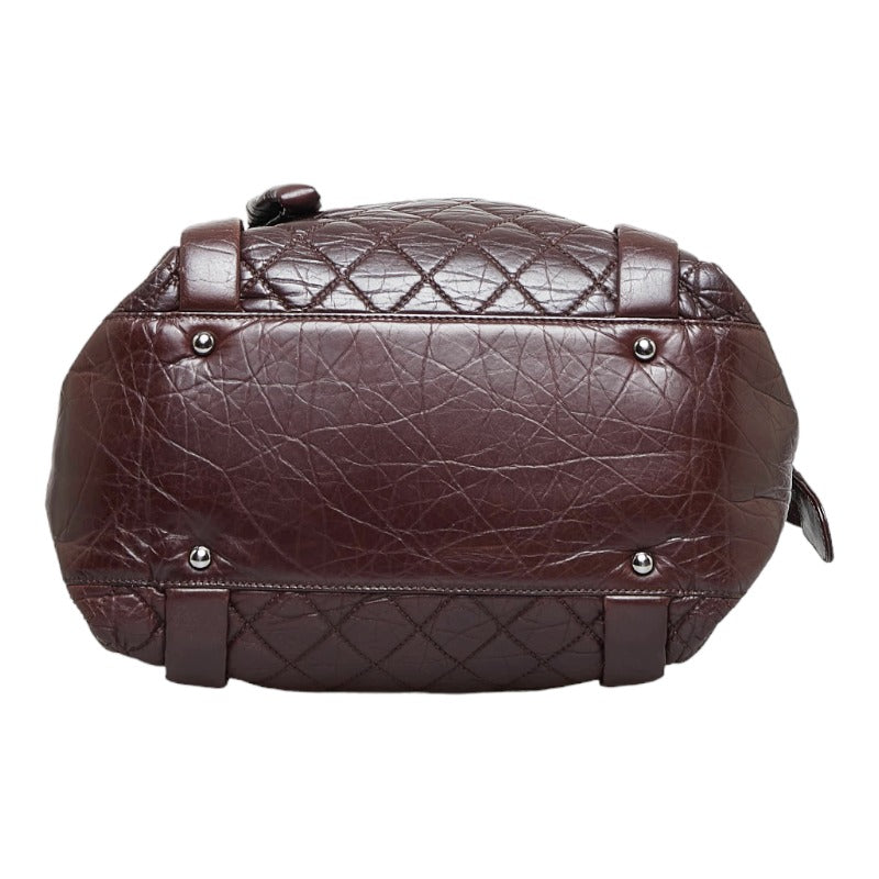 Chanel Cocomark  Line Chain Shoulder Bag s Bag Brown Silver Leather Ladies CHANEL