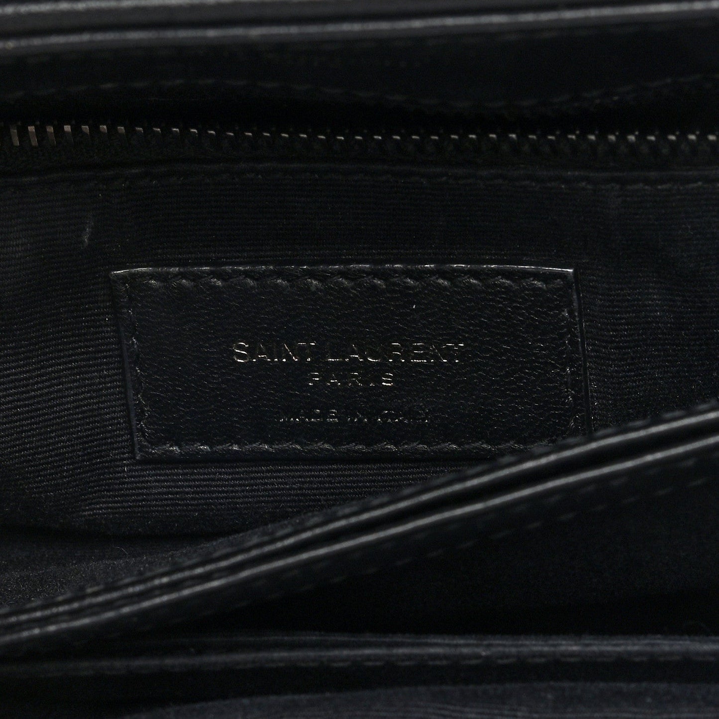 Saint Laurent Calfskin Y Quilted Monogram Monochrome Toy Loulou Crossbody Bag Black