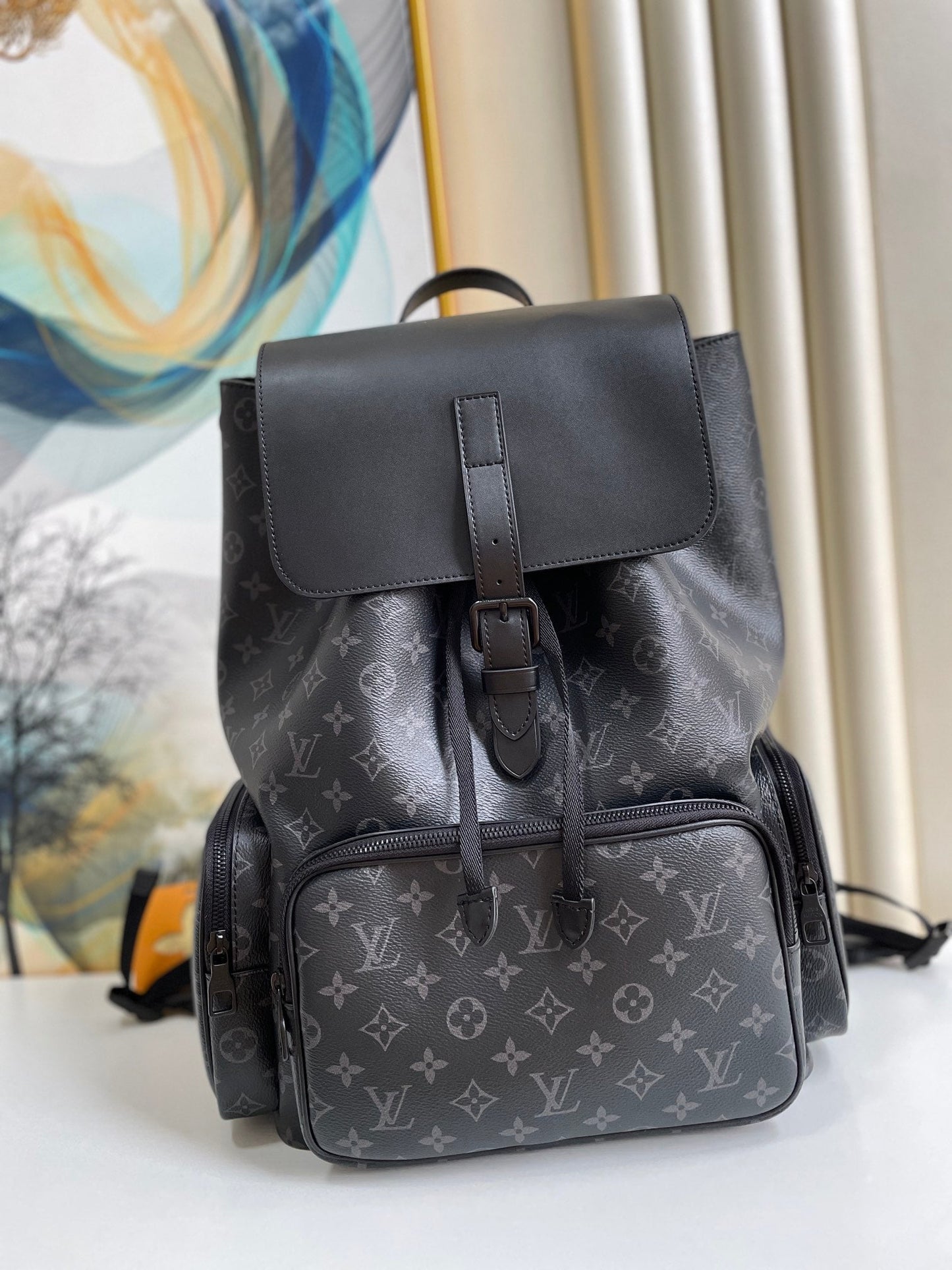 Top Quality Trio Backpack Monogram Eclipse Canvas Black By Virgil Abloh For Men, Bags 44cm Top Quality M45538