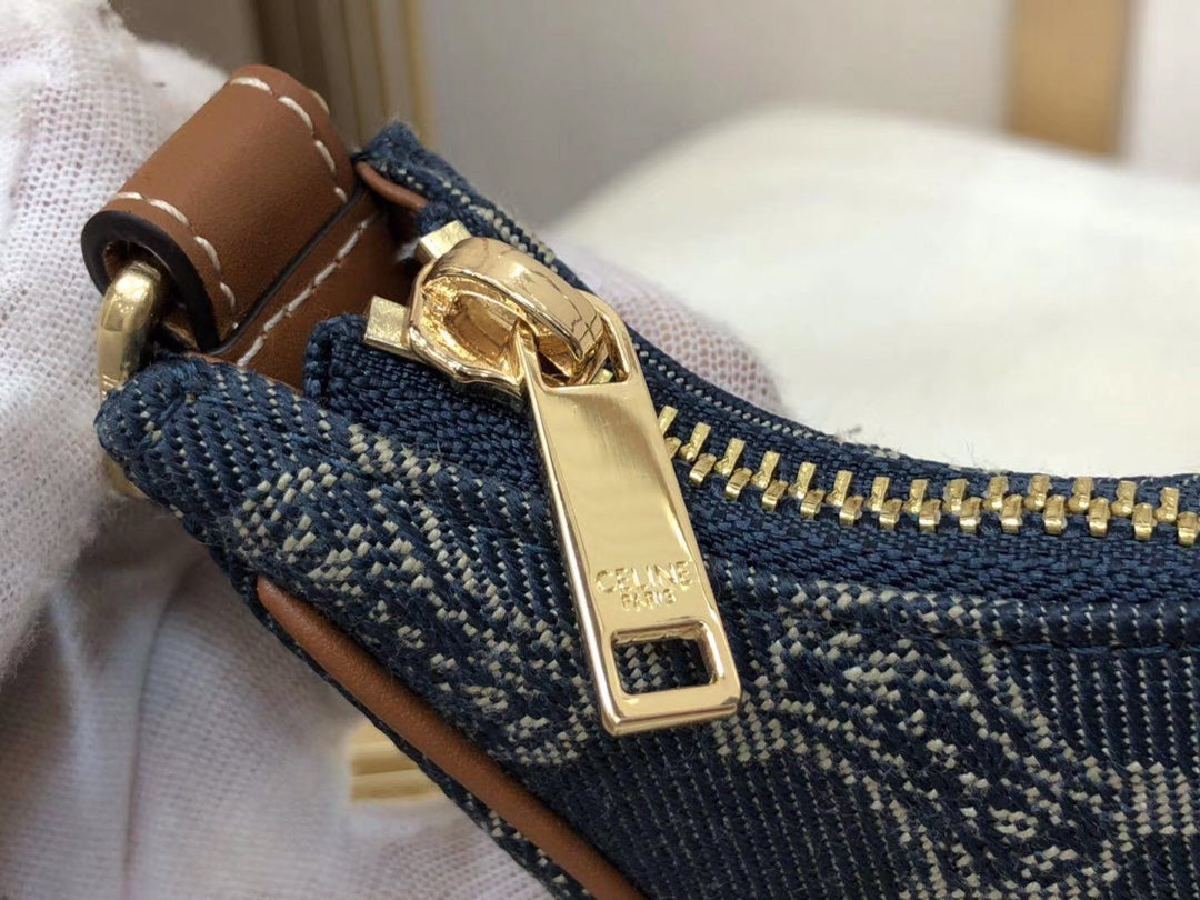 Top Quality Ava Bag In Triomphe Canvas XL Denim For Women 9in/23cm