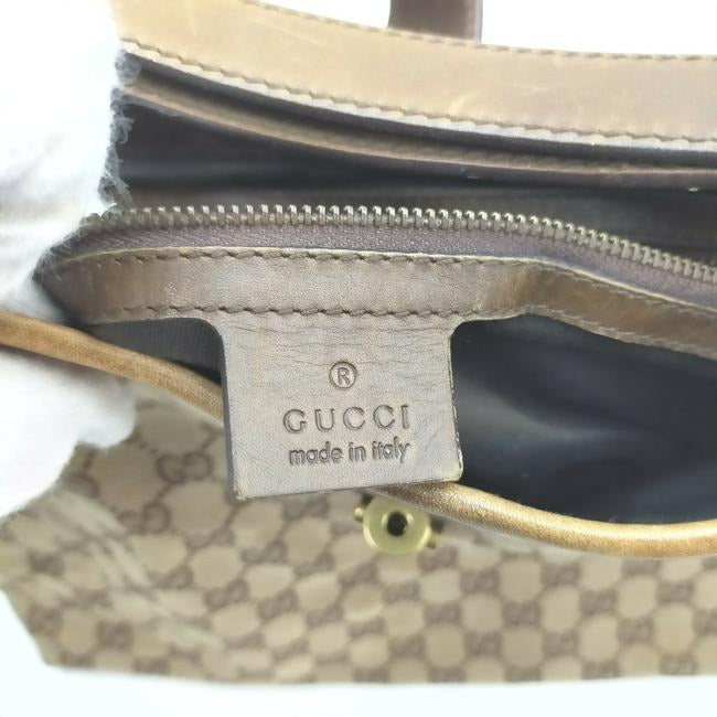 - Gucci Shoulder Bardot Guccissima Brown G Print Gold Leather And Canvas Hobo Bag