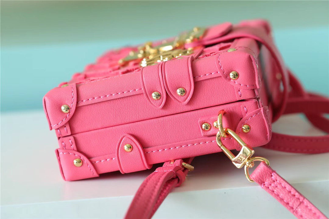 Top Quality Petite Malle Tufted Fluo Pink For Women,  Shoulder And Crossbody Bags 7.9in/20cm Top Quality M20745