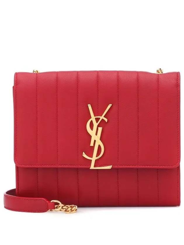 Luxury Saint Laurent Trending 2025 Monogram Vicky Mini Shoulder Bag Red