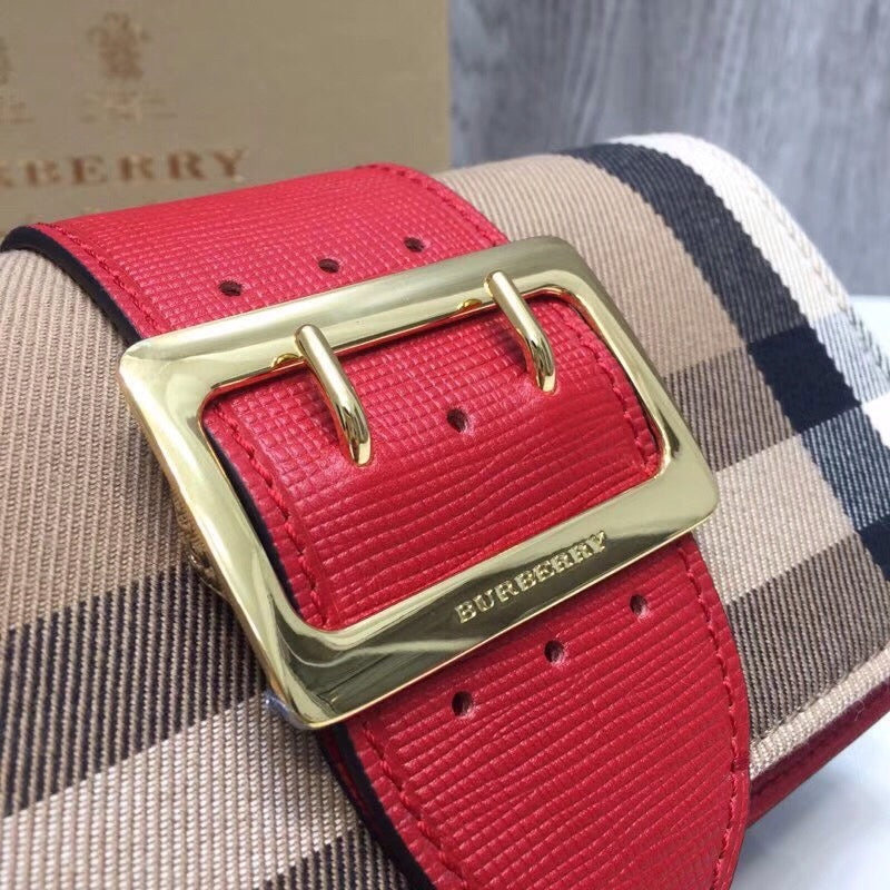 Top Quality The Small Buckle Bag In Ho Check Red For Women, Bags 7.5in/19cm