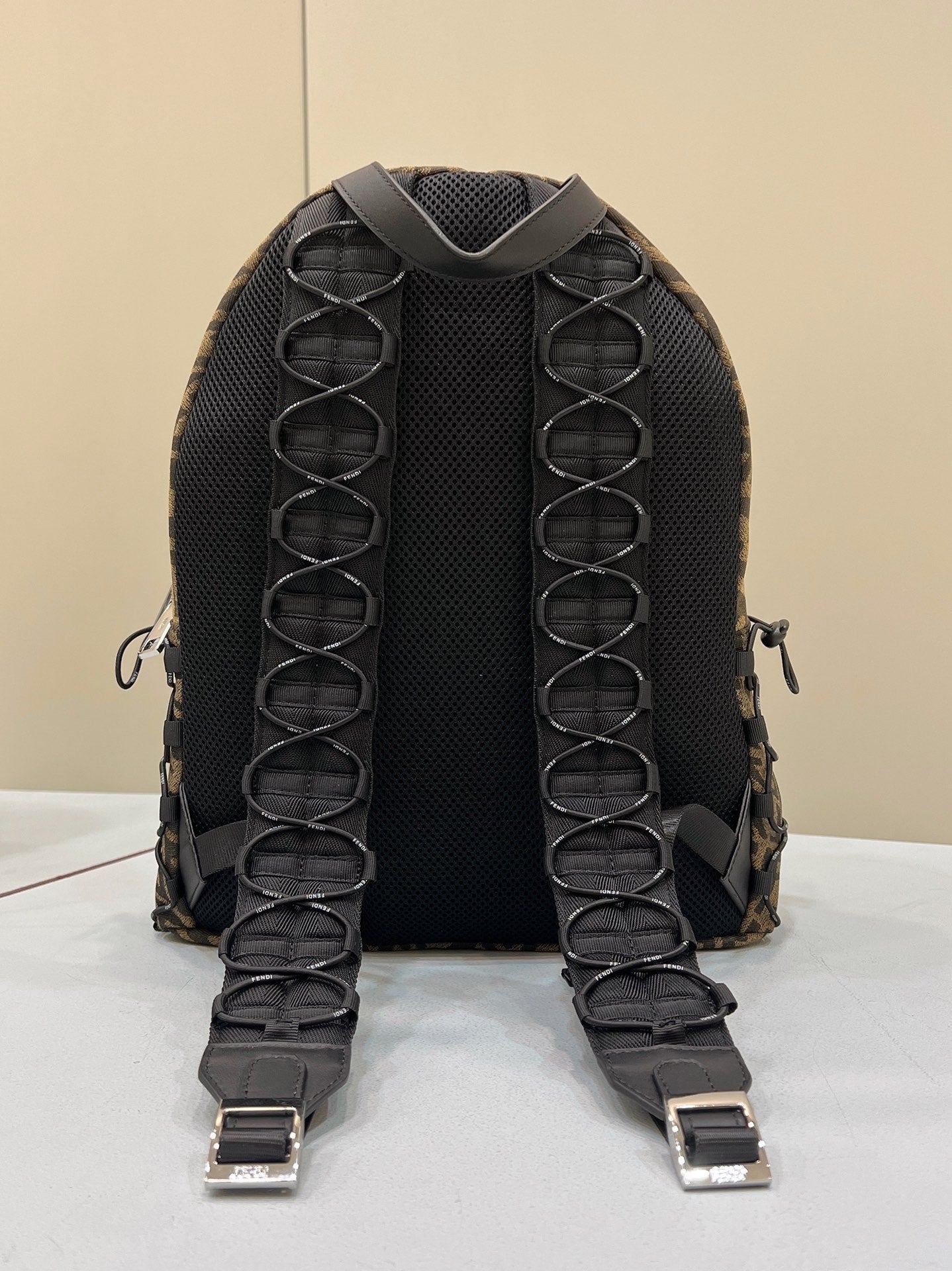 Top QualityTop Quality Backpack In Brown FF Vertigo Fabric Bag For Woman 30cm/12in