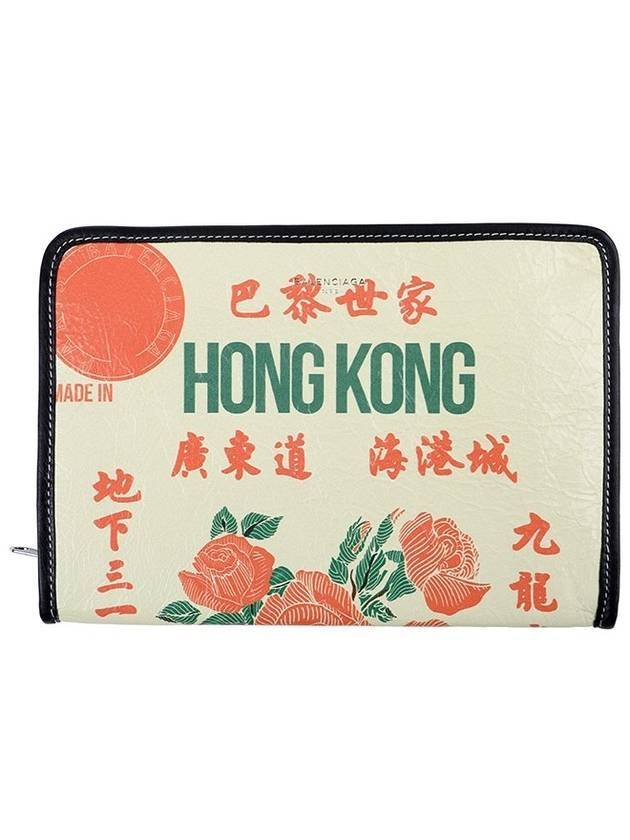 Luxury Balenciaga Trending 2025 Hong Kong Graphic Clutch Bag Beige