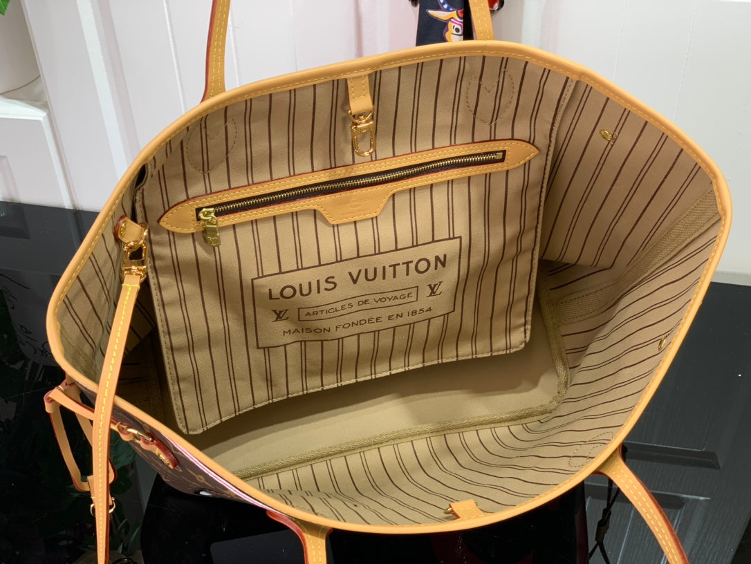 Top Quality Neverfull MM Game On Tote Bag Monogram Canvas By Nicolas Ghesquiere For Women,  Shoulder Bags 12.2in/31cm Top Quality M57452