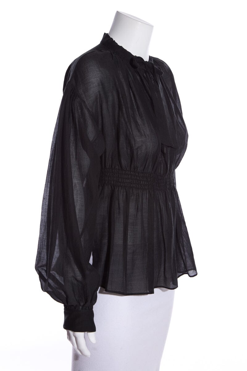 Chanel Black L/S Peasant Blo  SZ 36