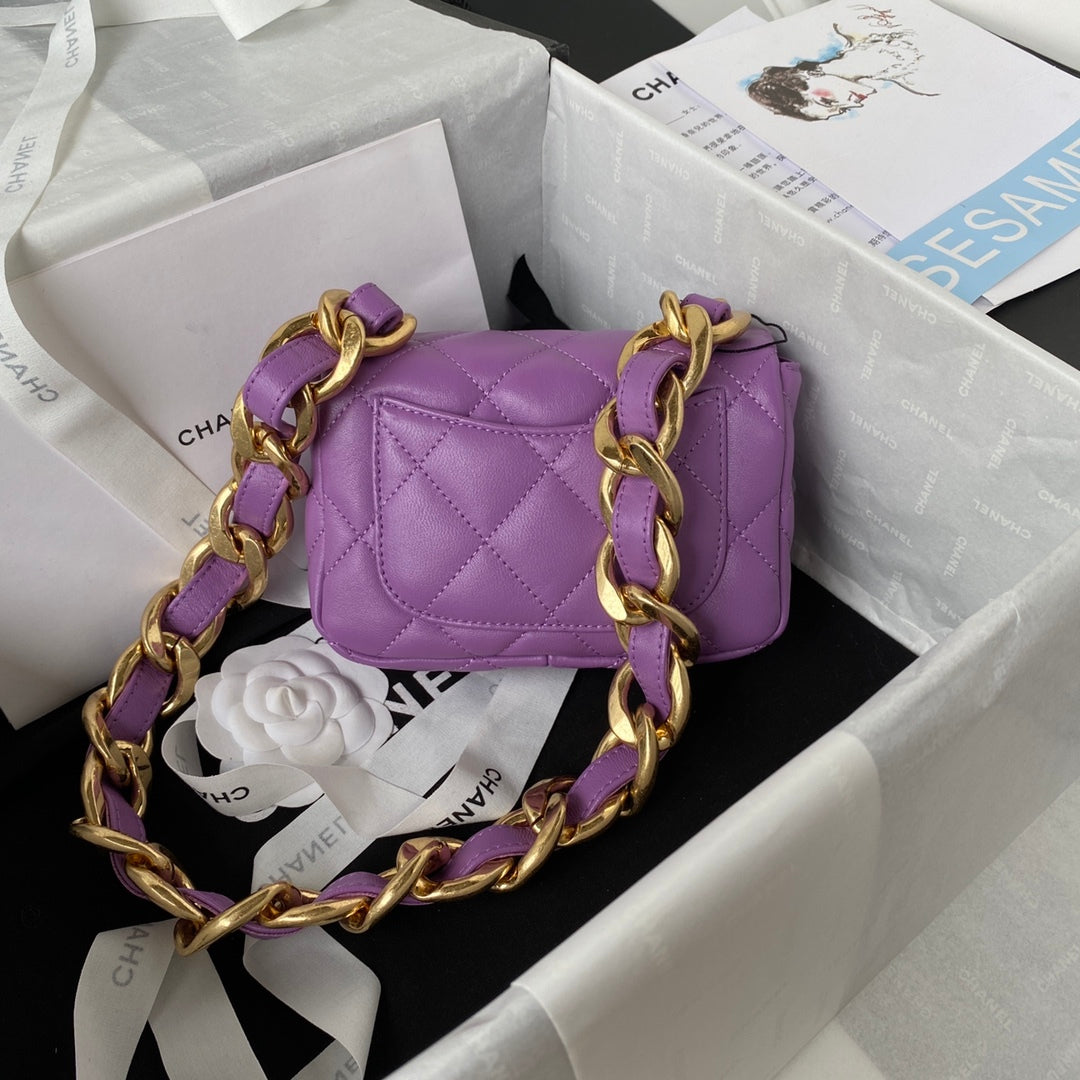 CHLMini Flap Bag Purple For Women, Women’s Bags Shoulder And Crossbody Bags 6in/17cm AS3213