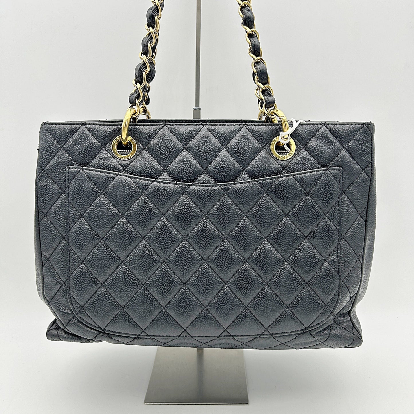 Chanel Black Quilted Caviar Leather Grand Shopper Tote LA27774