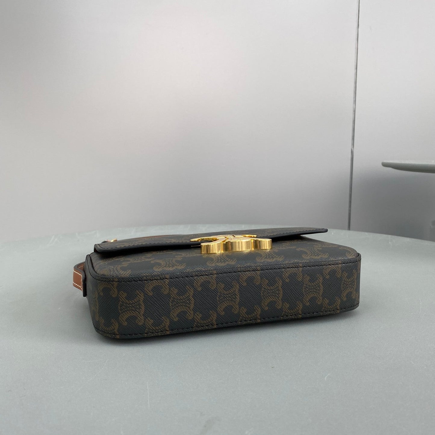 Top Quality Triomphe Shoulder Bag In Triomphe Canvas Tan For Women 8in/20cm 194142CUZ.04LU