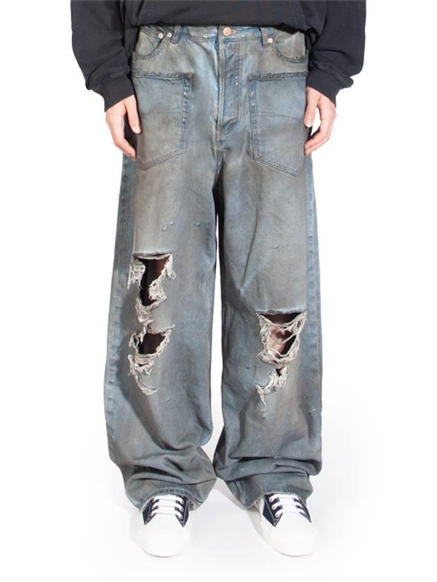 Luxury Balenciaga Trending 2025 Bootcut Wide Jean Blue