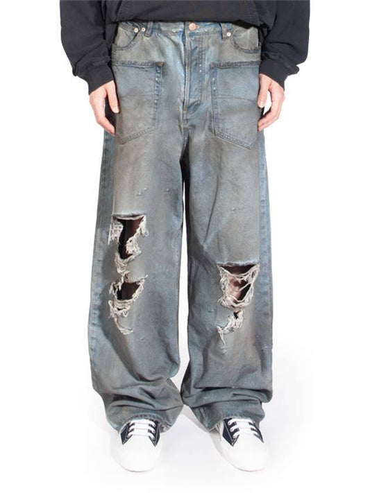 Luxury Balenciaga Trending 2025 Bootcut Wide Jean Blue