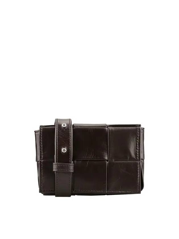 Luxury Bottega Veneta Intrecciato Cassette Mini Cross Bag Brown