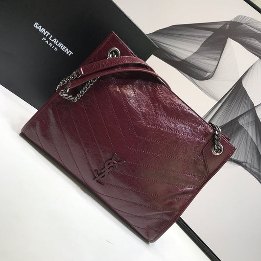 YSSL Niki Medium Shopping Bag Burgundy For Women 12in/32cm YSL 