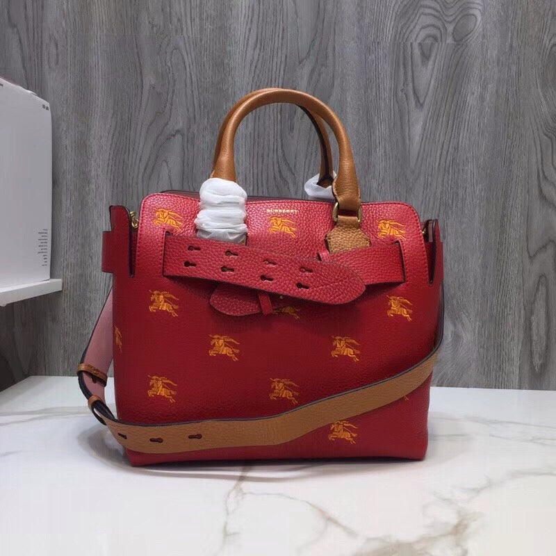Top Quality The Small Equestrian Knight Top Handle Belt Bag Red For Women, Bags 14in/36cm