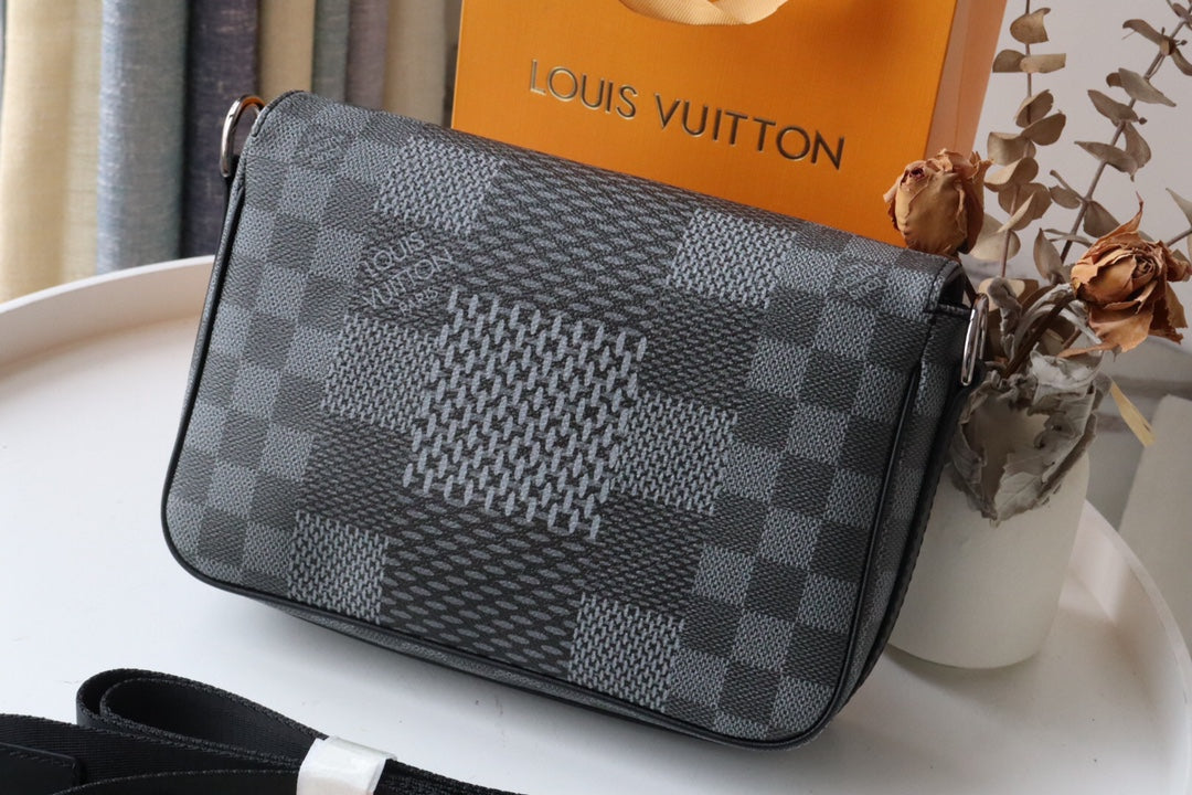 Top Quality StuTop Qualityo Messenger Damier Graphite Gray For Men, Bags, Shoulder And Crossbody Bags 9.3in/25.3cm Top Quality N50013
