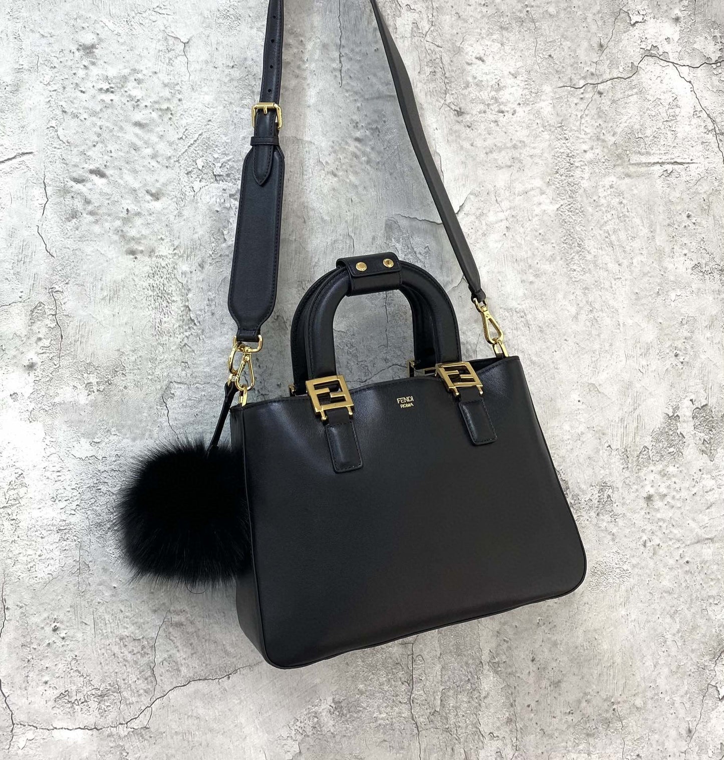 Top QualityTop Quality Small FF Tote Shoulder Black Bag For Woman 30cm/12in