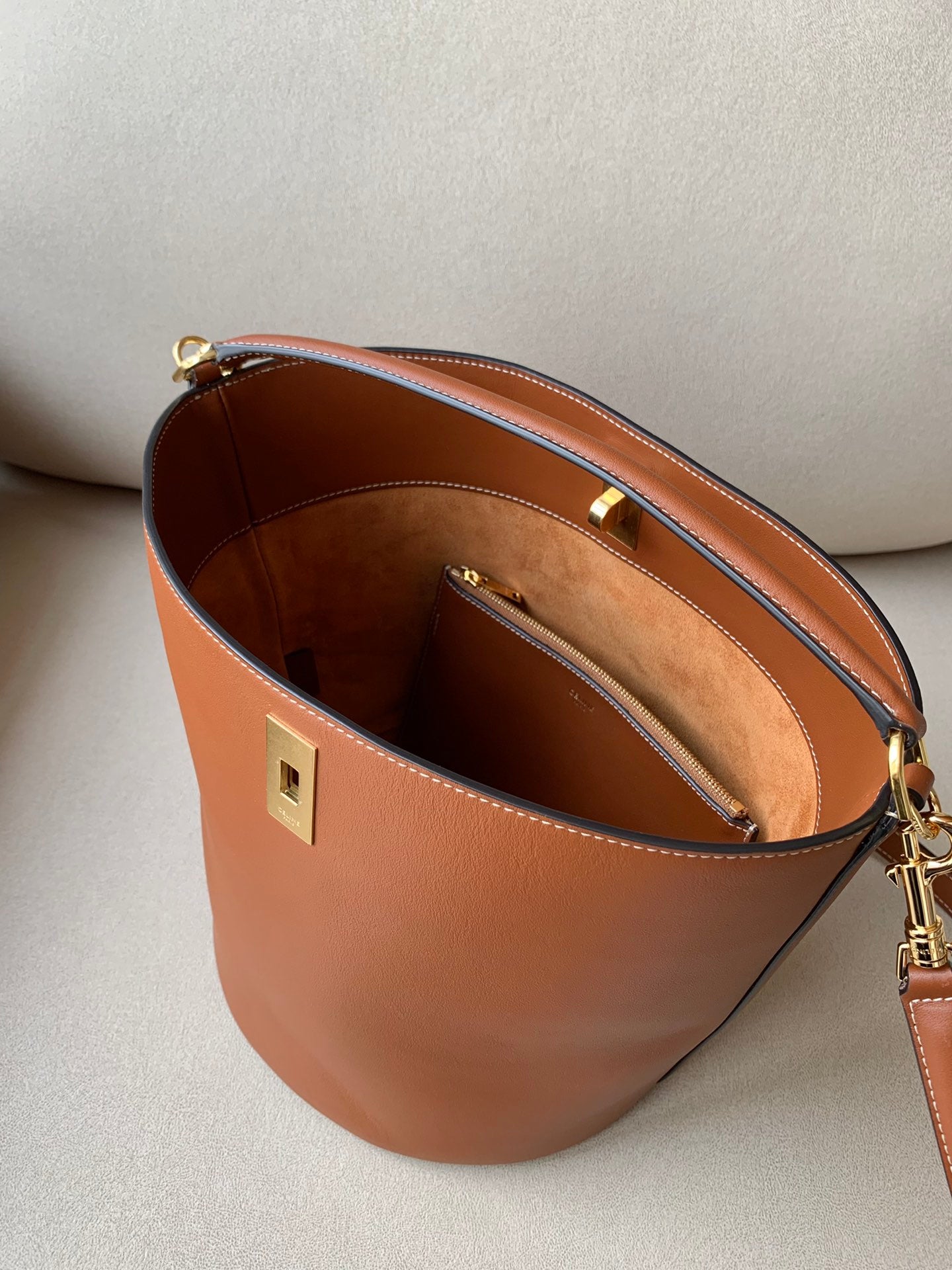 Top Quality Bucket 16 Bag Brown For Women 10in/25cm  195573CR4.04LU