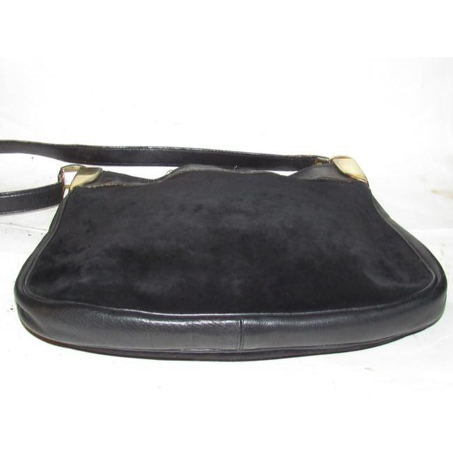 Gucci   Black Suede With Black Leather Hobo Bag