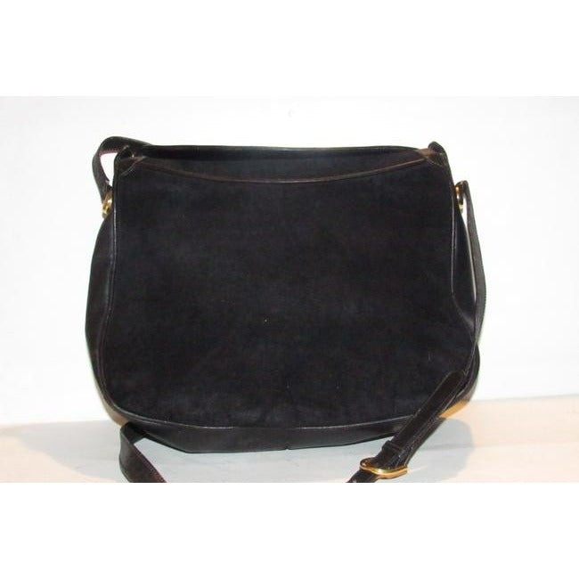 Gucci   And Leather Shoulder Purse Black Suede Hobo Bag
