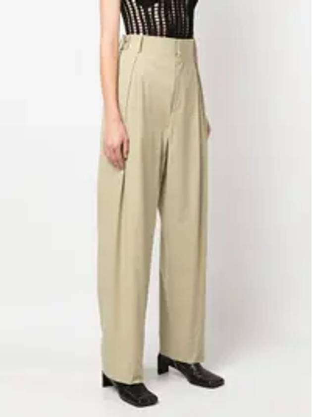 Luxury Bottega Veneta Cotton Straight Pants Beige