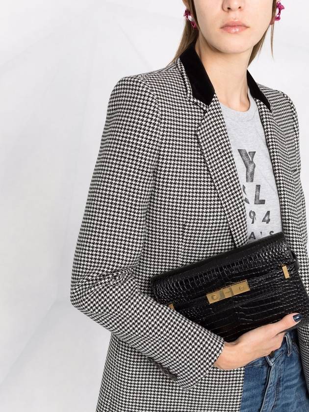 Luxury Saint Laurent Trending 2025 Manhattan Crocodile Small Shoulder Bag Black