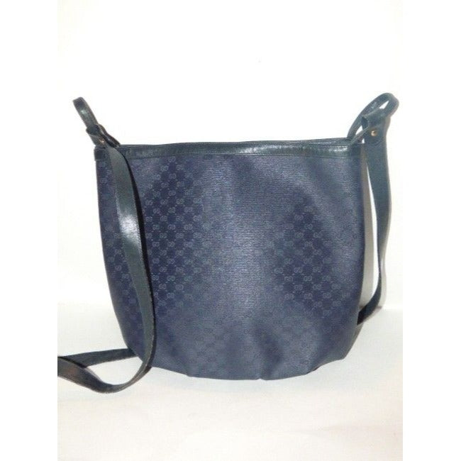 Gucci   Blue Small G Logo Coated Canvas And Leather Satchel