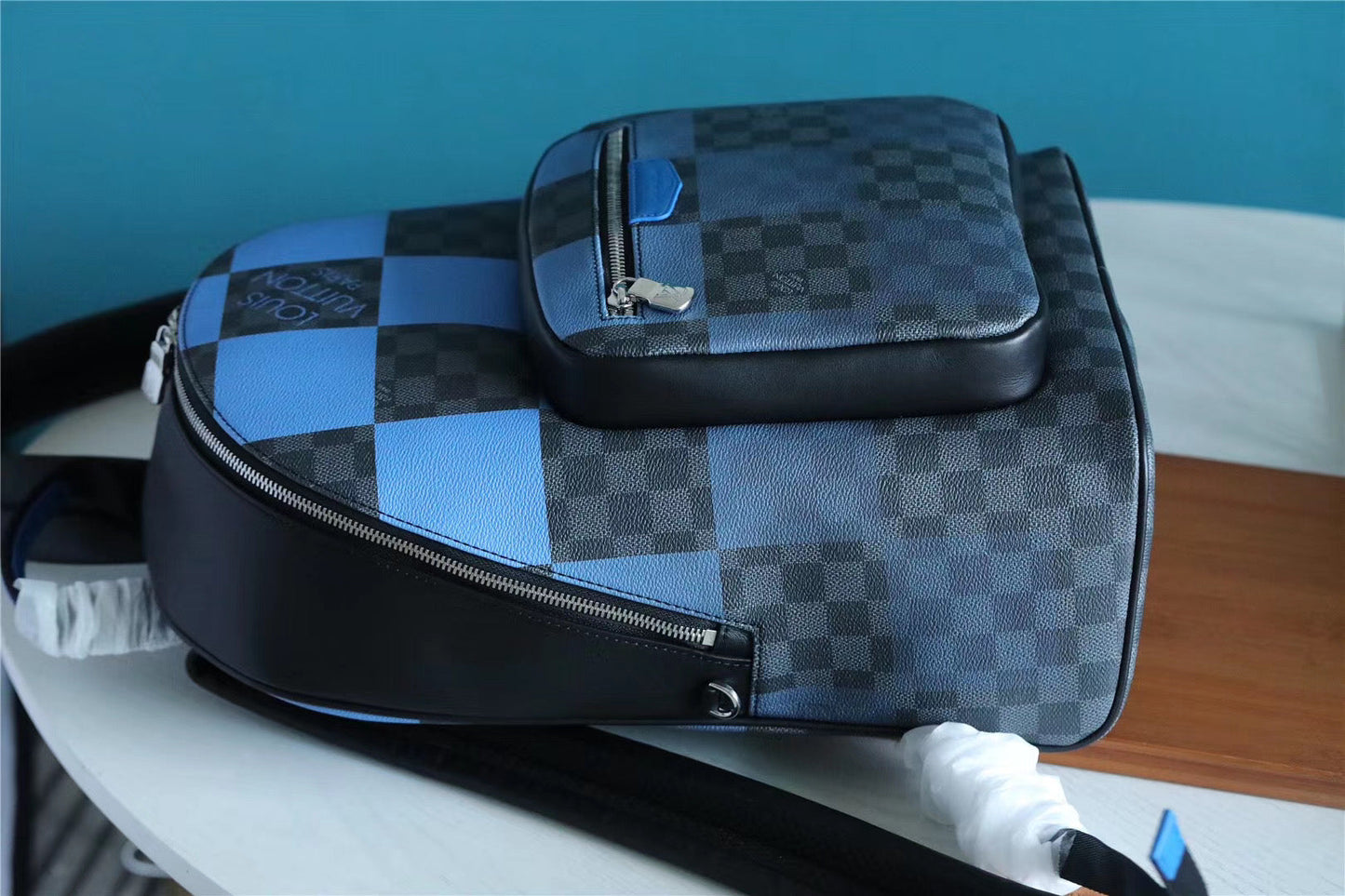 Top Quality Josh Backpack Damier Graphite Giant Blue For Men, Bags 40cm Top Quality N40402