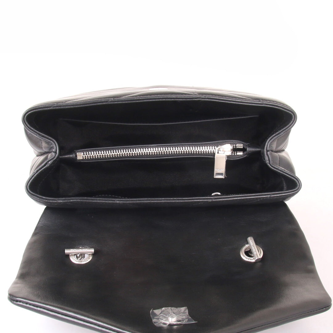 Top Quality Loulou Small Chain Bag In Matelassé "Y" Black For Women 9.8in/23cm YSL 494699DV7261000