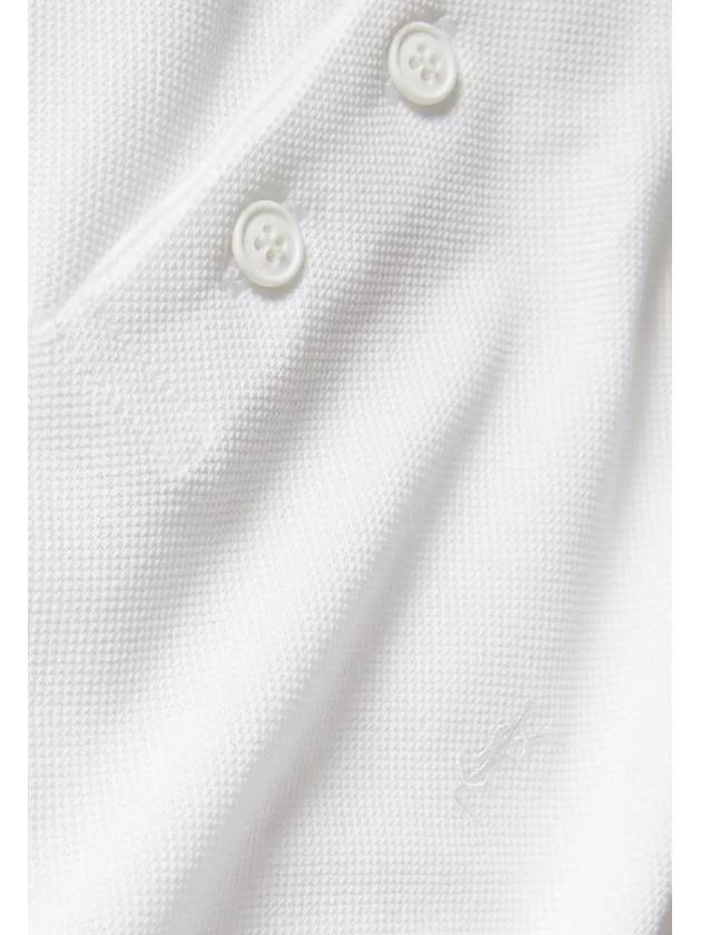 Luxury Saint Laurent Trending 2025 Embroidery Logo Short Sleeve Polo Shirt White